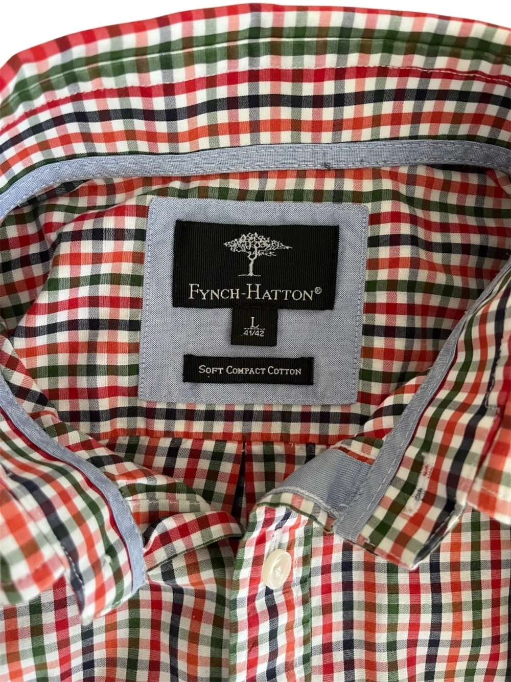 Fynch Hatton men's long sleeve button down shirt size large.
